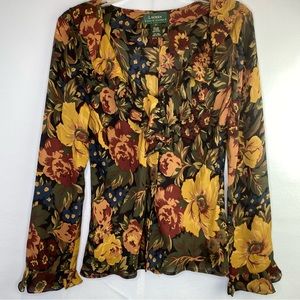*** Ralph Lauren Silk Ruffle Collar Blouse *** 4